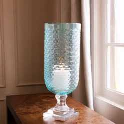 Online GLASS Eclat Tall Hurricane Pale Blue & Clear Hurricanes|View All Glass