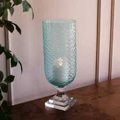 Online GLASS Eclat Tall Hurricane Pale Blue & Clear Hurricanes|View All Glass