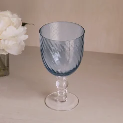 New GLASS French Swirl All Purpose Set of 4 (Blue) Drinkware|Glassware