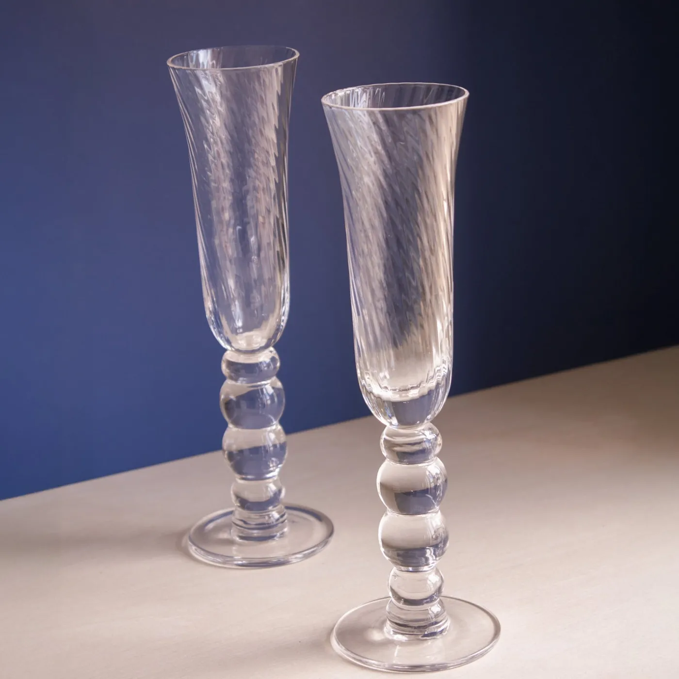 Sale GLASS French Swirl Champagne Flute Set of 4 (Clear) Drinkware|Glassware