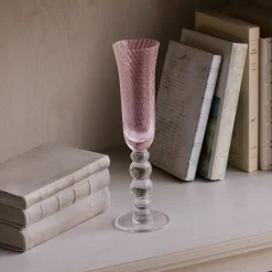 Discount GLASS French Swirl Champagne Flute Set of 4 (Pink) Drinkware|Glassware