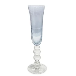 GLASS French Swirl Champagne Flute Set of 4 (Blue) Drinkware|Glassware