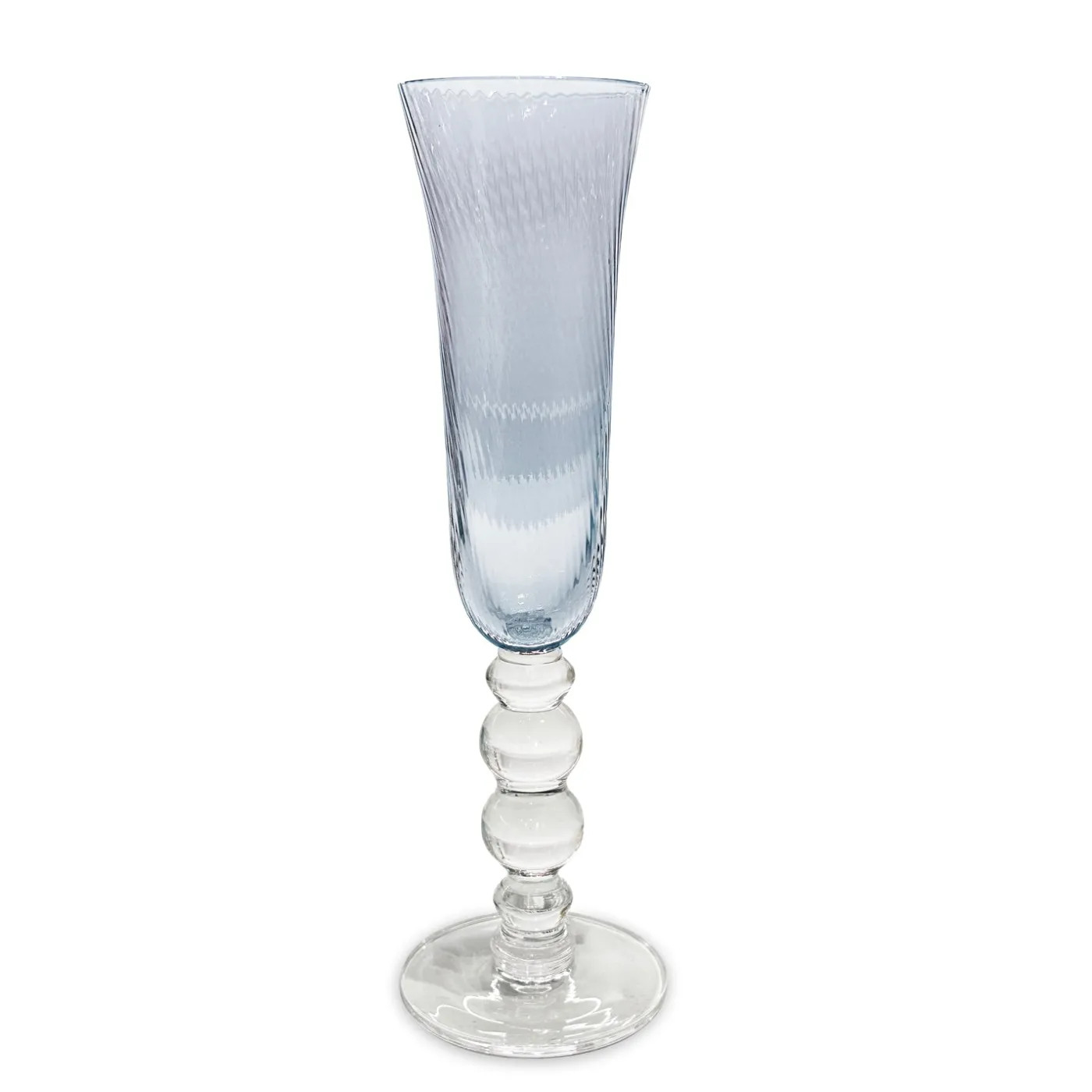 GLASS French Swirl Champagne Flute Set of 4 (Blue) Drinkware|Glassware
