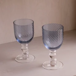 Online GLASS French Swirl Wine Set of 4 (Blue) Drinkware|Glassware