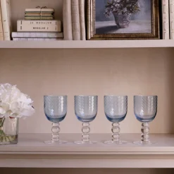 Online GLASS French Swirl Wine Set of 4 (Blue) Drinkware|Glassware