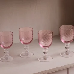 Best GLASS French Swirl Wine Set of 4 (Pink) Glassware|View All Glass