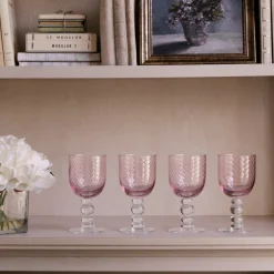 Best GLASS French Swirl Wine Set of 4 (Pink) Glassware|View All Glass