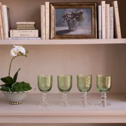New GLASS French Swirl Wine Set of 4 (Green) Drinkware|Glassware