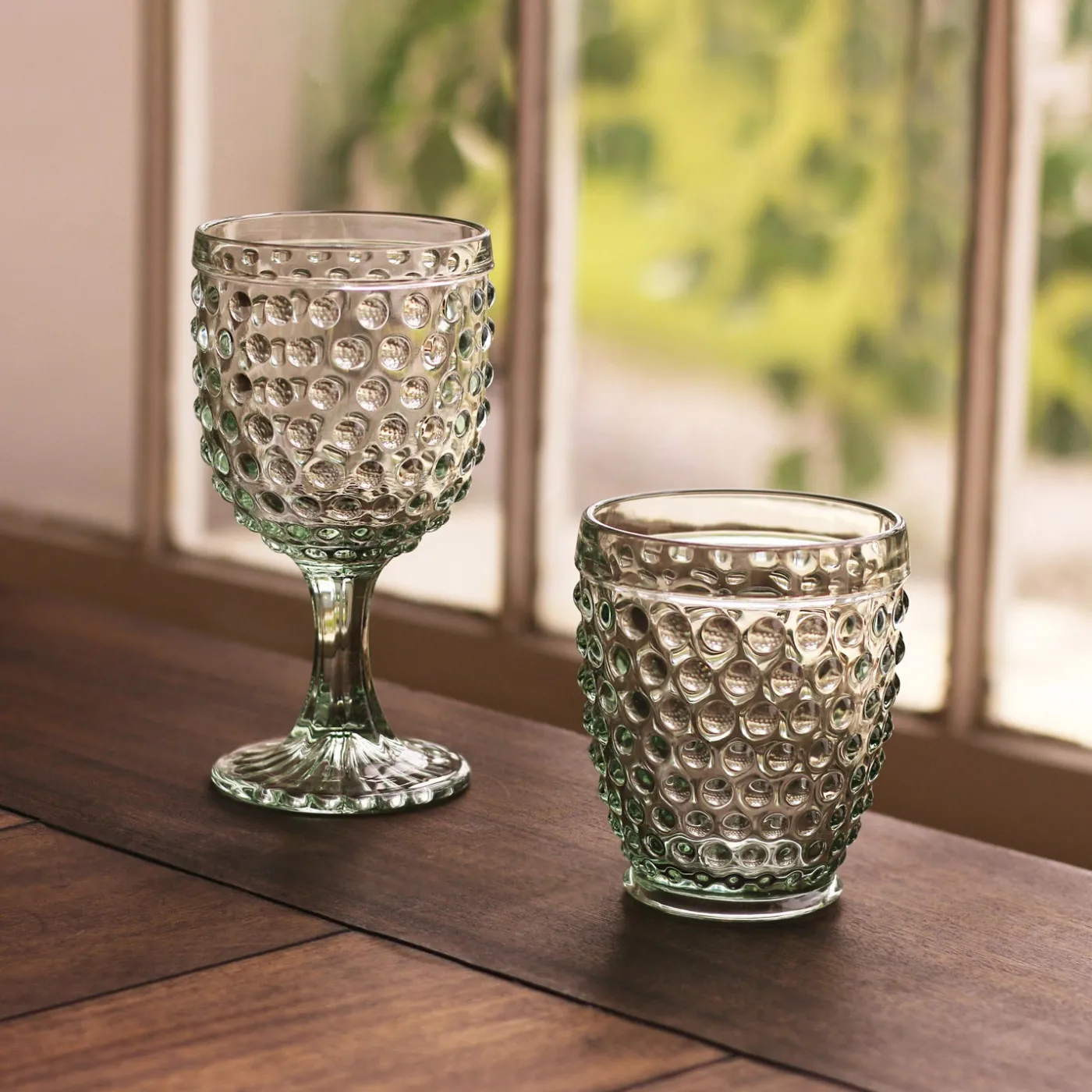 Outlet GLASS Hobnail Double Old Fashioned Set of 4 (Moss Green) View All Glass|Glass