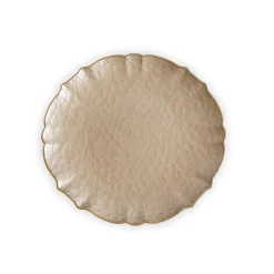Discount GLASS Large Round Platter or Charger (Taupe and Gold) View All Glass|Glass