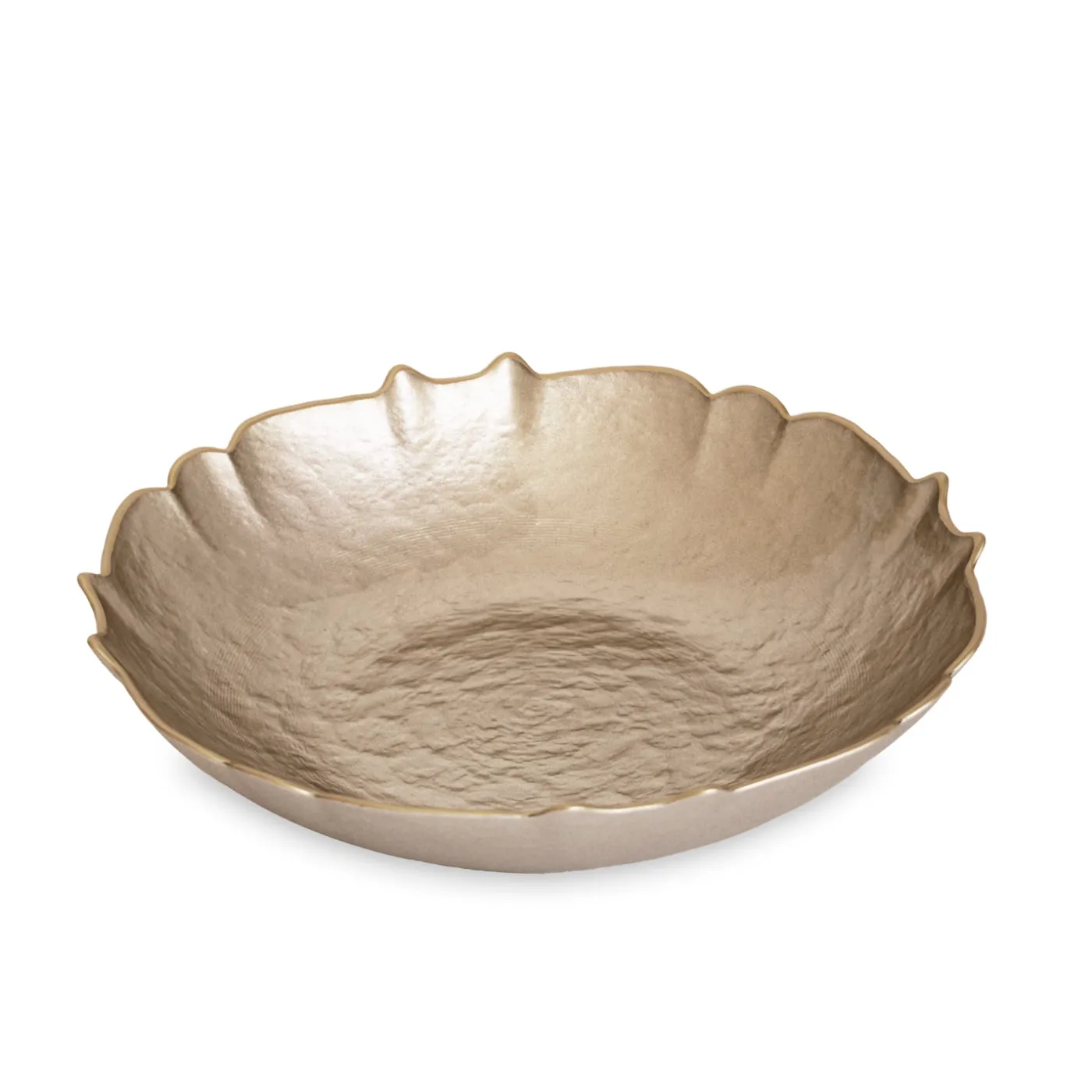Clearance GLASS Medium Round Bowl (Taupe and Gold) View All Glass|Glass