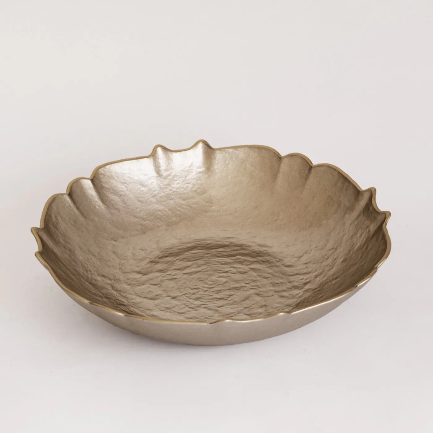 Clearance GLASS Medium Round Bowl (Taupe and Gold) View All Glass|Glass