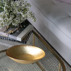 New GLASS New Orleans Medium Oval Foil Leafing Bowl (Gold) GLASS New Orleans|View All Glass