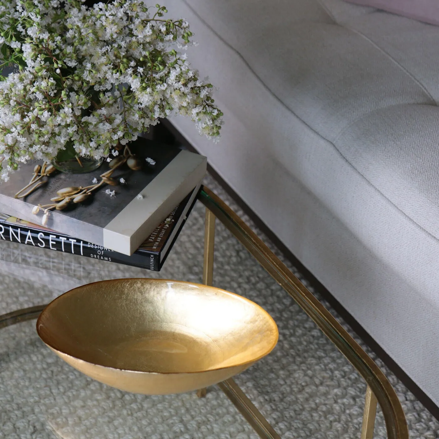 New GLASS New Orleans Medium Oval Foil Leafing Bowl (Gold) GLASS New Orleans|View All Glass