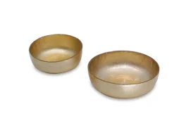 Hot GLASS New Orleans Shallow Round Foil Leafing Bowl Set of 2 (Gold) GLASS New Orleans|View All Glass