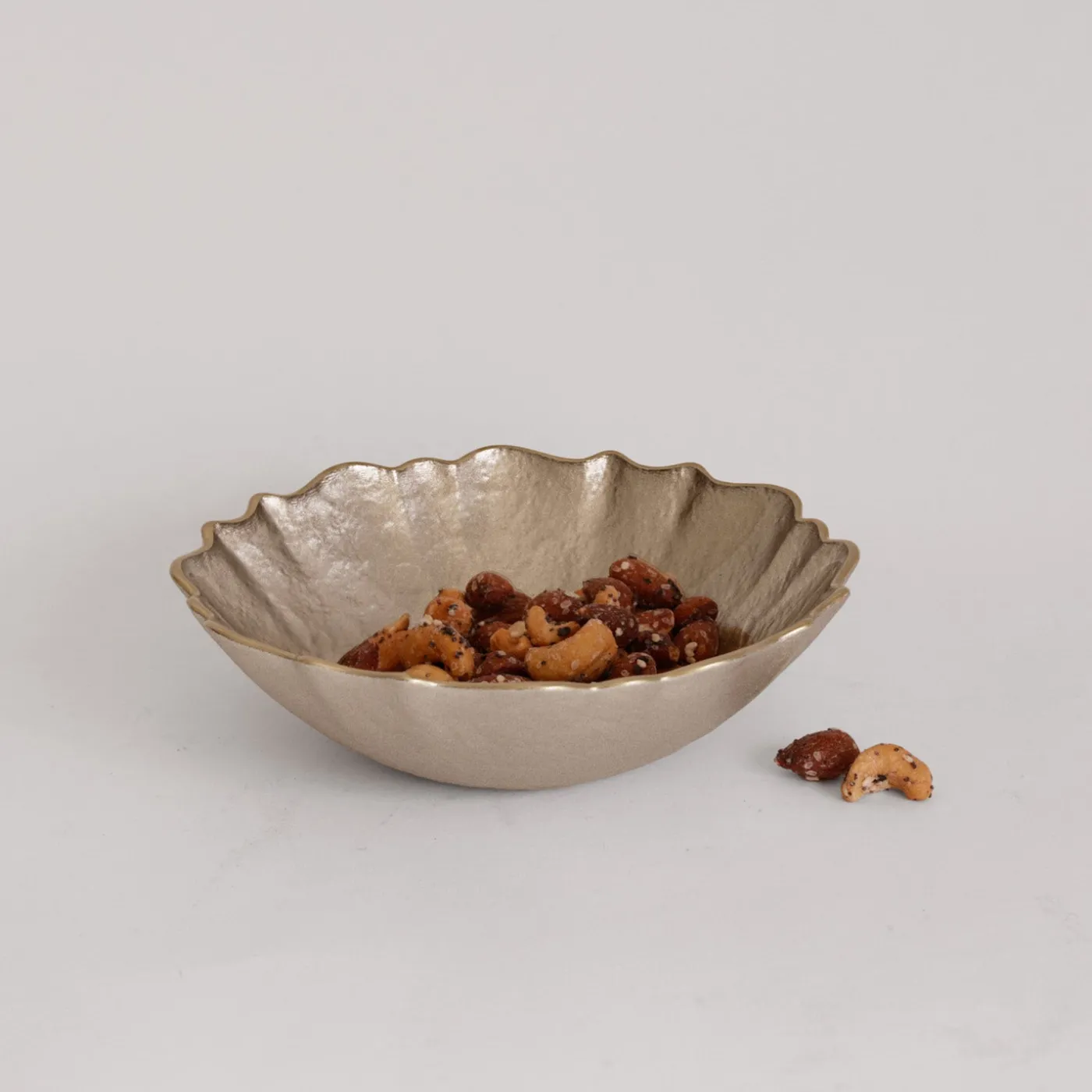 Discount GLASS Small Round Bowl (Taupe and Gold) View All Glass|Glass