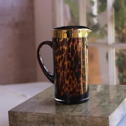 Clearance GLASS Tortoise and Gold Pitcher GLASS Tortoise|View All Glass