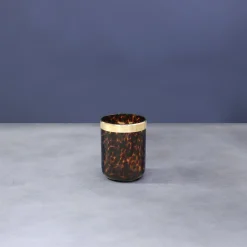 Clearance GLASS Tortoise and Gold Tumbler Set of 4 GLASS Tortoise|View All Glass