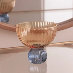 Hot GLASS Venice Coupe Set of 4 (Amber and Blue ) View All Glass|Glass