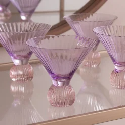 Hot GLASS Venice Martini Set of 4 (Violet and Pink) View All Glass|Glass