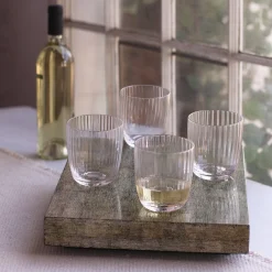 Sale GLASS Venice Stemless Wine Glass/Double Old Fashioned Set of 4 (Clear) View All Glass|Glass