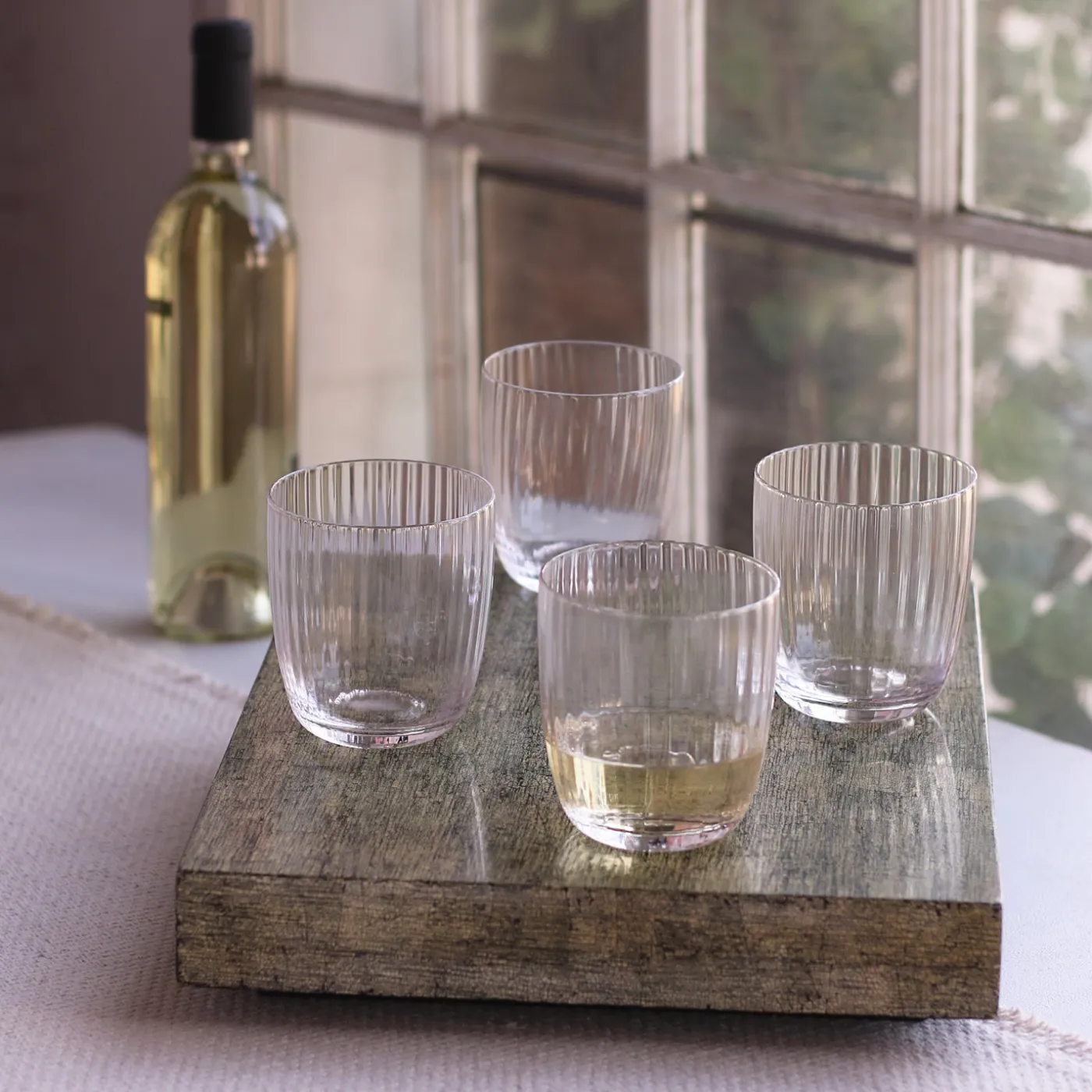 Sale GLASS Venice Stemless Wine Glass/Double Old Fashioned Set of 4 (Clear) View All Glass|Glass