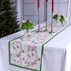 New LINEN Norelle Napkins 20 x 20 Set of 4 (Green and Red Floral) Gifts Under $50|Gifts Under $99