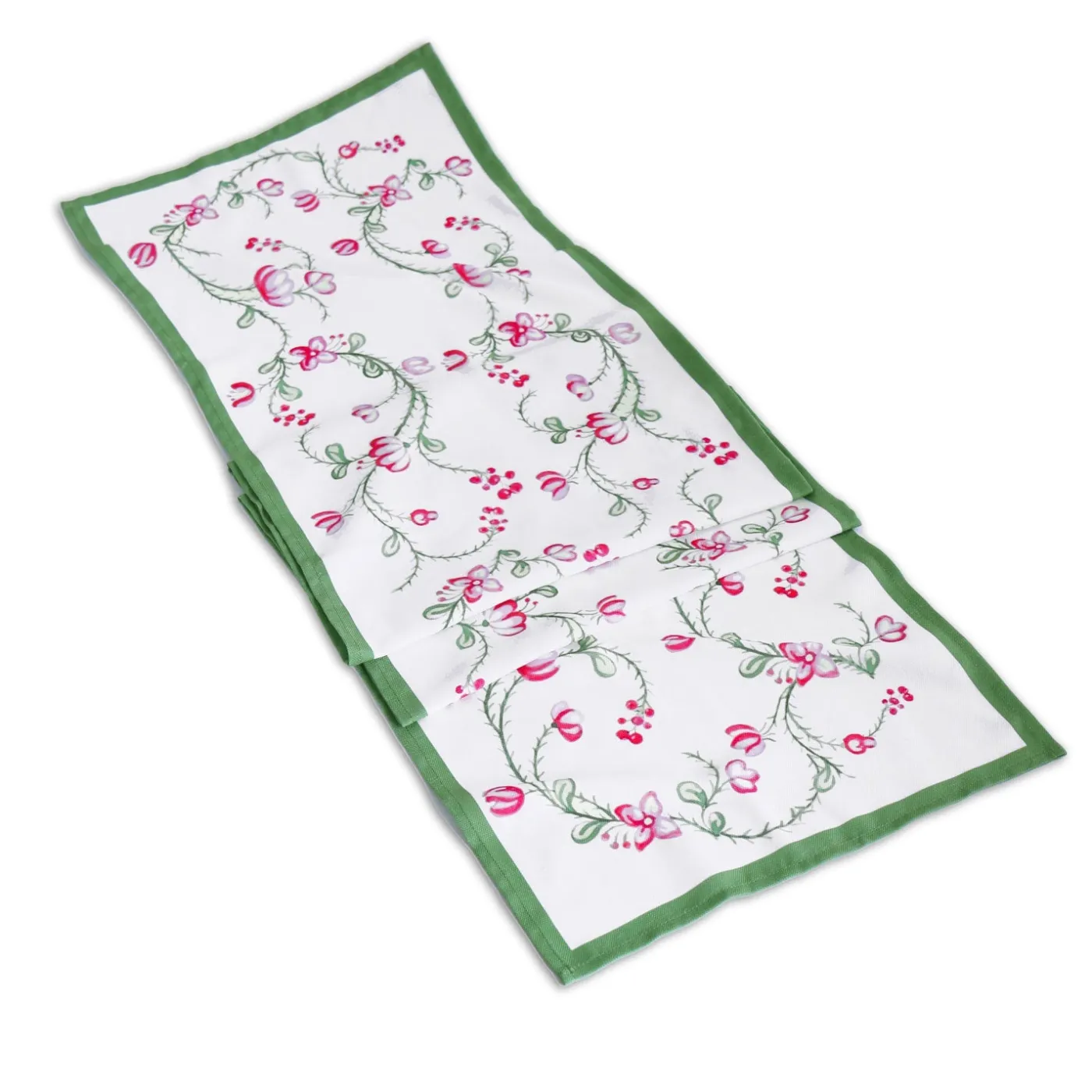 Clearance LINEN Norelle Runner 108 x 18 (Green and Red Floral) Table Runners|Gifts For The Entertainer