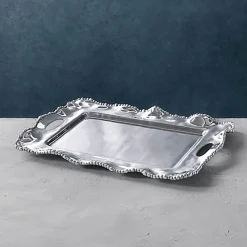 New ORGANIC PEARL Kristi Medium Rectangular Tray with Handles View All Organic Pearl|Trays
