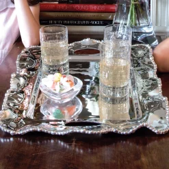 New ORGANIC PEARL Kristi Medium Rectangular Tray with Handles View All Organic Pearl|Trays