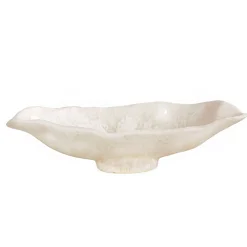 Hot RESIN Alabaster Medium Oval Bowl White Swirl Resin|RESIN Alabaster