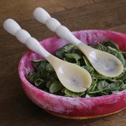Clearance RESIN Rio Bubble Salad Servers (White) Resin|RESIN Rio