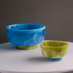 RESIN Rio Large Bowl with Base (Blue and Green) Resin|RESIN Rio