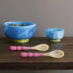 RESIN Rio Large Bowl with Base (Blue and Green) Resin|RESIN Rio