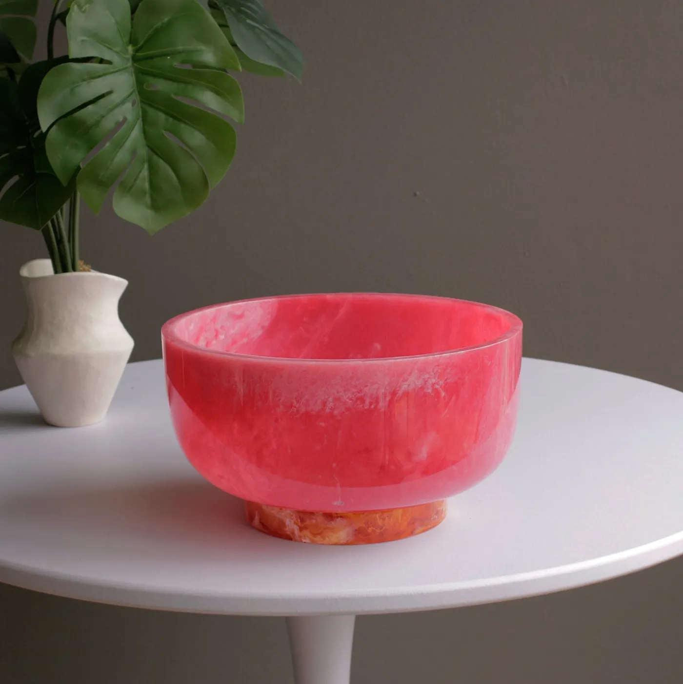 New RESIN Rio Large Bowl with Base (Pink and Orange) Resin|RESIN Rio