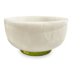 New RESIN Rio Large Bowl with Base (White and Green) Resin|RESIN Rio