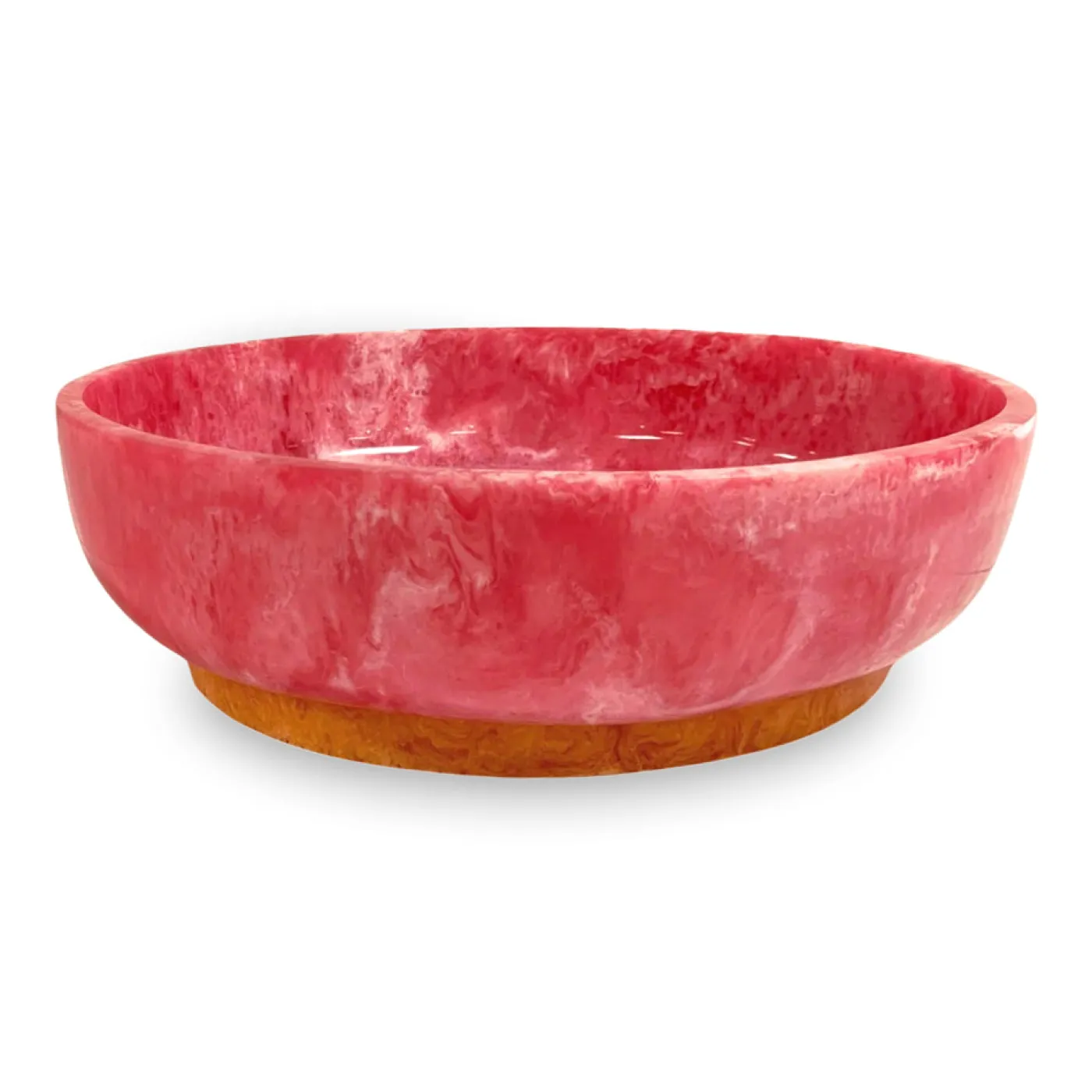 Clearance RESIN Rio Large Oval Bowl with Base (Pink and Orange) Resin|RESIN Rio