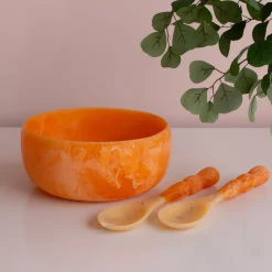 RESIN Sorbet Large Round Bowl Tangerine Resin|RESIN Sorbet