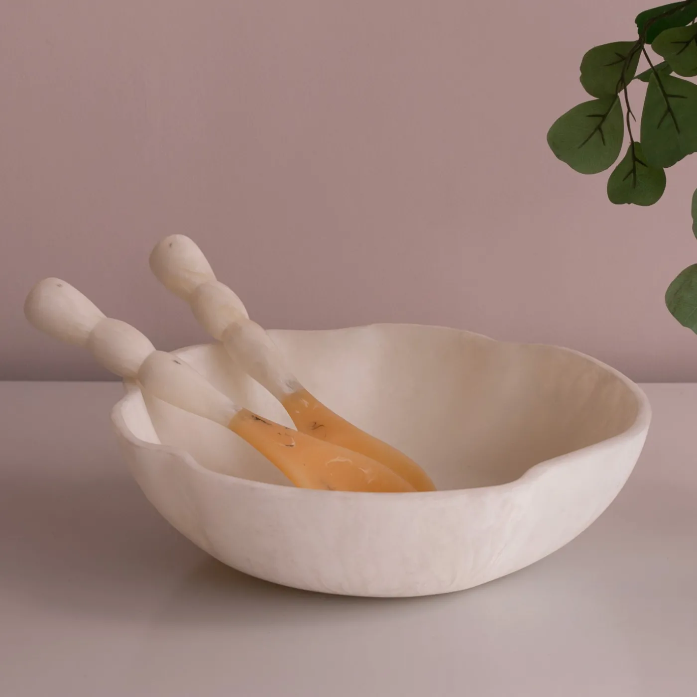 Clearance RESIN Sorbet Salad Servers Coconut Resin|RESIN Sorbet