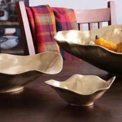 Outlet SIERRA MODERN Maia Medium Oval Bowl (Gold) Bowls|Gifts For The Bride + Groom