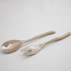 Sale SIERRA MODERN Maia Small Salad Servers (Shiny Gold) Salad Servers + Utensils|Gifts Under $99