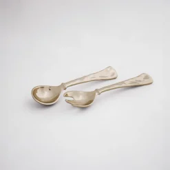 SIERRA MODERN Small Salad Servers (Shiny Gold) Salad Servers + Utensils|Gifts Under $50