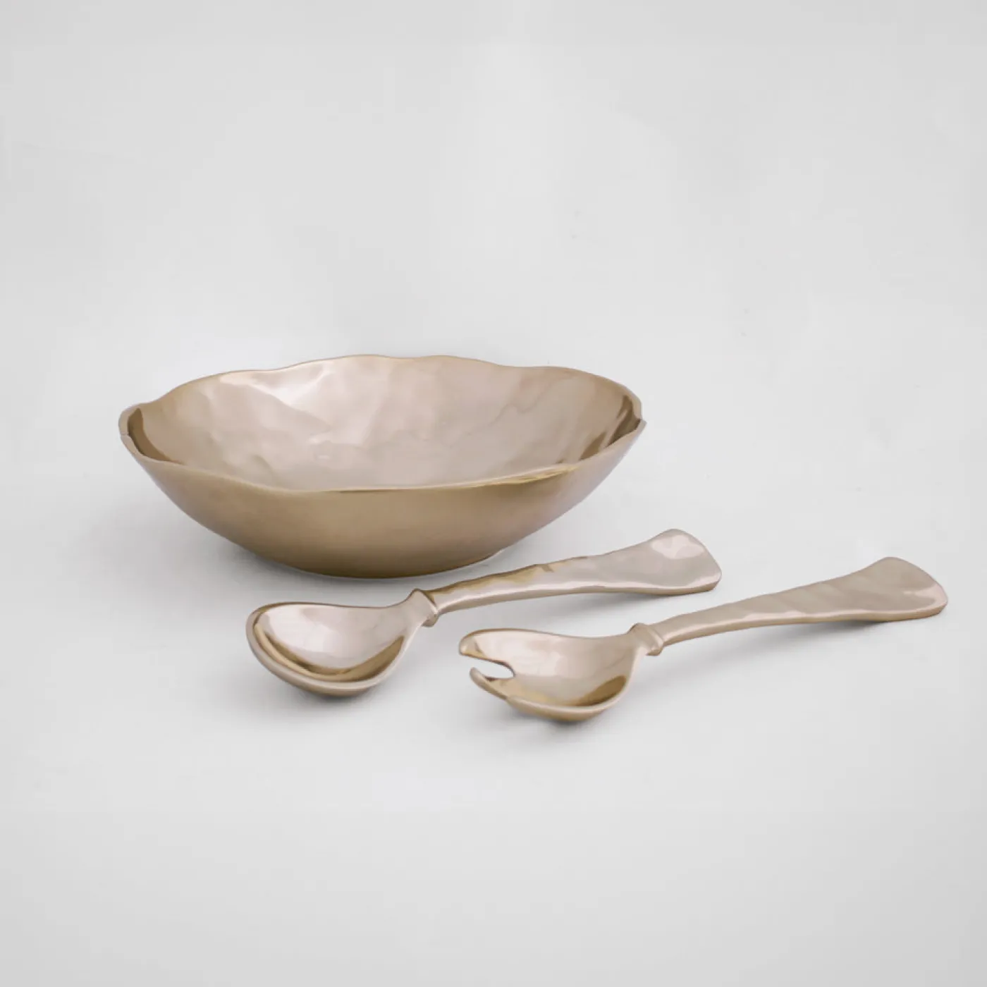 SIERRA MODERN Small Salad Servers (Shiny Gold) Salad Servers + Utensils|Gifts Under $50