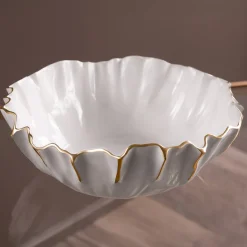 Hot THANNI Mystic Medium Round Bowl (White and Gold) View All Thanni|Bowls