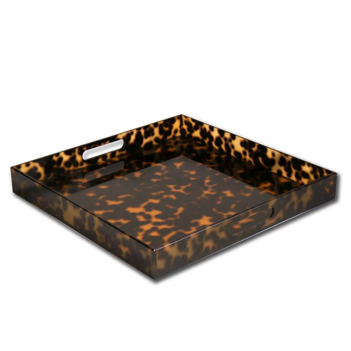 Best VIDA Acrylic Tortoise Large Square Tray With Handles Trays|Acrylic