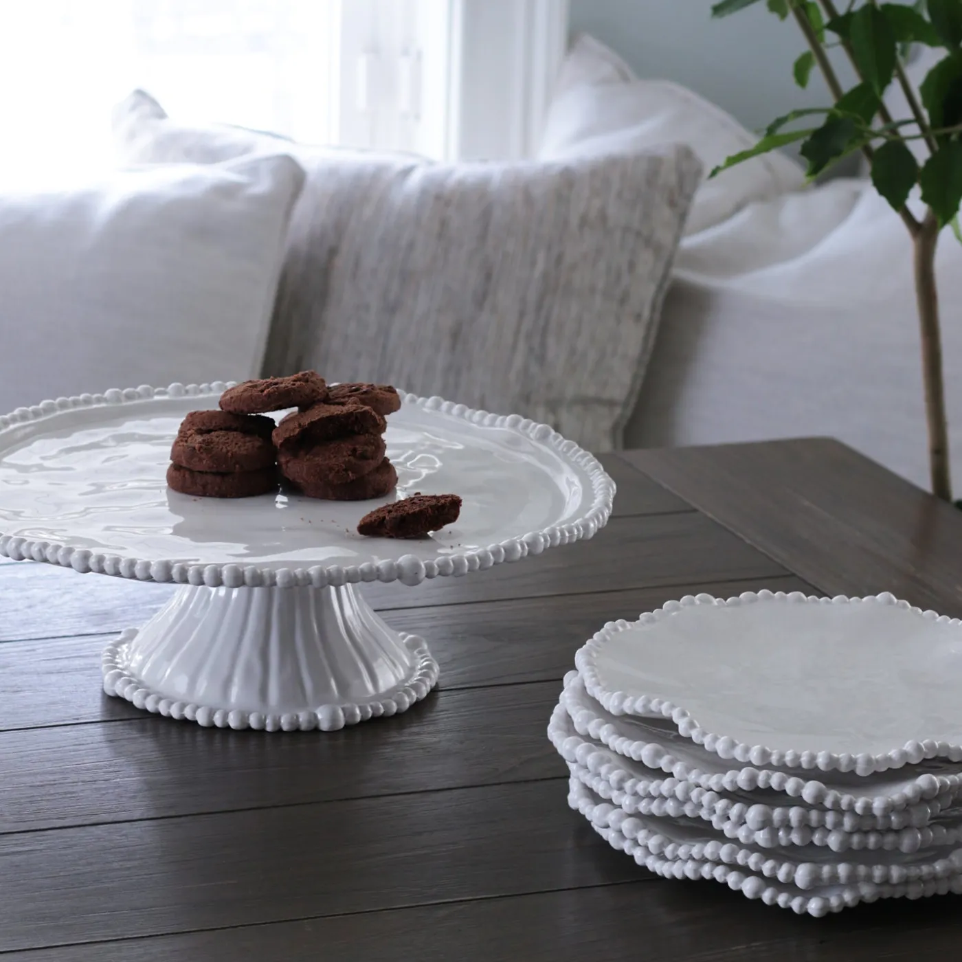 Hot VIDA Alegria Pedestal Cake Plate White View All Vida|VIDA Alegria