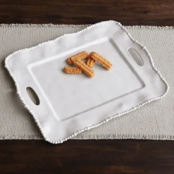 New VIDA Alegria Rectangular Tray with Handles White View All Vida|VIDA Alegria