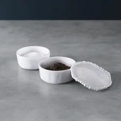 New VIDA Alegria Stackable Salt-Pepper Cellar with Lid (White) View All Vida|Gifts Under $50