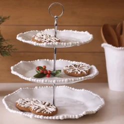 Clearance VIDA Alegria Triple Tiered Server (White) View All Vida|VIDA Alegria