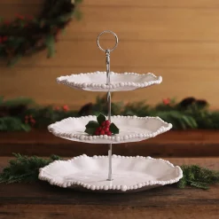 Clearance VIDA Alegria Triple Tiered Server (White) View All Vida|VIDA Alegria